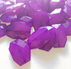 Deep Purple Slab Beads - Faceted nugget octagon beads - 35x24mm Beads - Swoon & Shimmer - 4