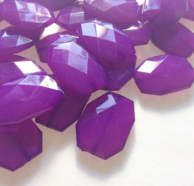 Deep Purple Slab Beads - Faceted nugget octagon beads - 35x24mm Beads - Swoon & Shimmer - 1