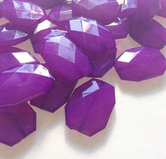 Deep Purple Slab Beads - Faceted nugget octagon beads - 35x24mm Beads