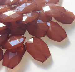 35x24mm Caramel Brown Large faceted acrylic nugget beads - jewelry making supplies - Swoon & Shimmer - 1