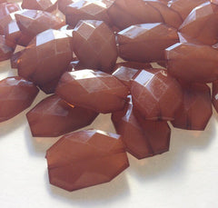 35x24mm Large WARM CARAMEL faceted acrylic nugget beads