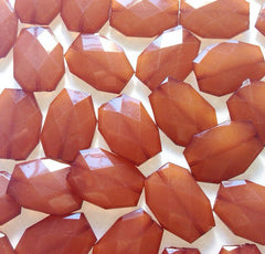 35x24mm Caramel Brown Large faceted acrylic nugget beads - jewelry making supplies - Swoon & Shimmer - 2