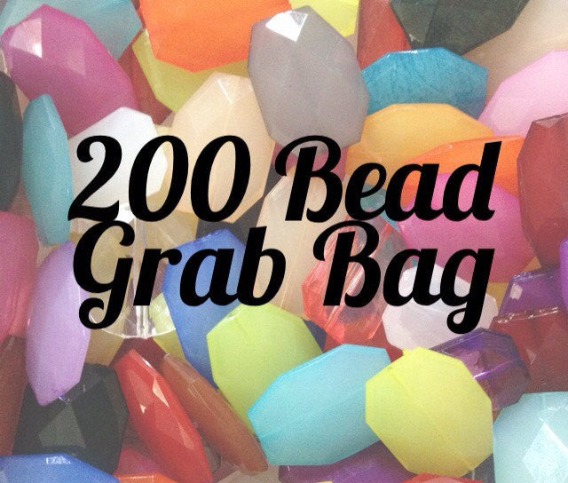 200 Bead Grab Bag! Large Faceted Slab Beads - 30 Color Choices - Flat Rate Shipping - Nugget Bead for bangles - Swoon & Shimmer