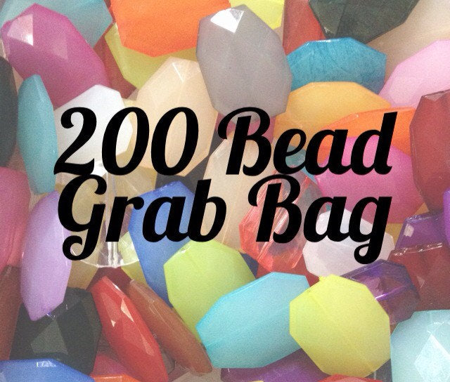 Bead Grab Bag! Large Faceted Slab Beads - 30 Color Choices - Flat Rate Shipping - Nugget Bead for bangles