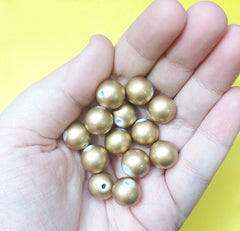 12mm Gold Circular ball Beads - Flat Rate shipping - Swoon & Shimmer - 3