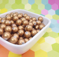 12mm Gold Circular ball Beads - Flat Rate shipping