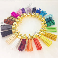 Gold Capped Suede Tassels in 22 colors - Flat Rate shipping - Swoon & Shimmer - 1