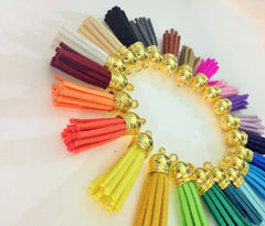 Gold Capped Suede Tassels in 22 colors - Flat Rate shipping - Swoon & Shimmer - 2