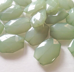 Cucumber Green Slab Beads - Faceted Nugget Bead - FLAT RATE SHIPPING 35mmx24mm - Swoon & Shimmer - 3