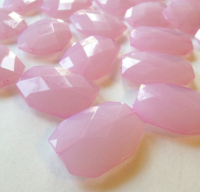 Large Blush Pink faceted beads - acrylic pink beads for jewelry making –  Swoon & Shimmer