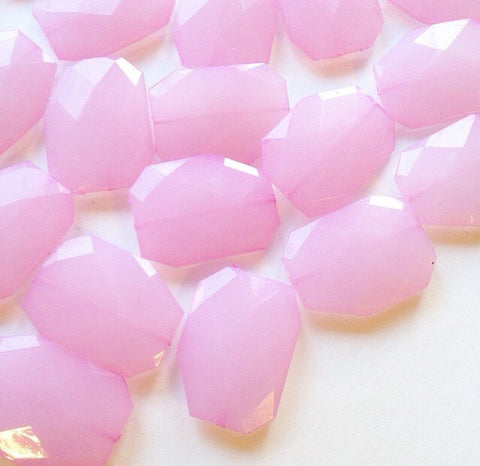 Large Blush Pink faceted beads - acrylic pink beads for jewelry making - 39mm size - Swoon & Shimmer - 1