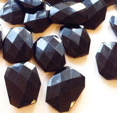 XL Black faceted beads - acrylic beads for jewelry making - 39mm size - Swoon & Shimmer - 4