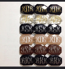 Three Letter Monogram Bead - Pick Your Colors! - Large Acrylic faceted bead for jewelry making - Swoon & Shimmer - 2