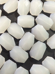Large WHITE faceted beads - acrylic 39mm beads for jewelry making - Swoon & Shimmer - 2