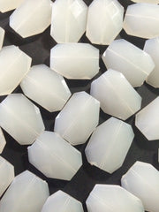 Large WHITE faceted beads, acrylic 39mm beads for jewelry making, bangle making, white beads, white jewelry, white bangle bracelet, white 