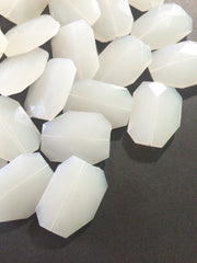Large WHITE faceted beads - acrylic 39mm beads for jewelry making - Swoon & Shimmer - 1