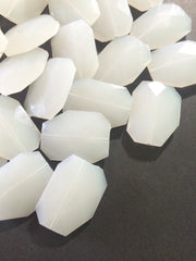 Large WHITE faceted beads, acrylic 39mm beads for jewelry making, bangle making, white beads, white jewelry, white bangle bracelet, white 