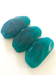 Large Emerald Green Gem Stone Beads - Acrylic Beads that look stained glass for Jewelry Making-Necklaces, Bracelets, or Earrings! 45x25mm - Swoon & Shimmer - 3