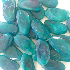 Large Emerald Green Gem Stone Beads - Acrylic Beads that look stained glass for Jewelry Making-Necklaces, Bracelets, or Earrings! 45x25mm - Swoon & Shimmer - 5