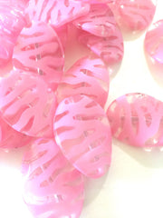 Large SOFT PINK animal print beads - beads for jewelry making - tiger cougar cat stripe - team jewelry - Swoon & Shimmer - 3