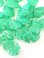 Large Green animal print beads - green beads for jewelry making - tiger cougar cat stripe - team jewelry - Swoon & Shimmer - 3