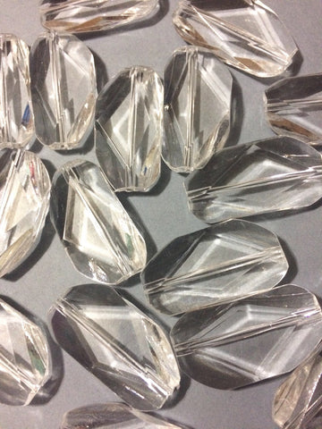 Large Clear Gem Stone Beads - Acrylic Beads that look like stained glass for Jewelry Making-Necklaces, Bracelets, or Earrings! 45x25mm Stone - Swoon & Shimmer - 1