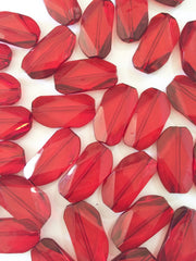 Large RED Gem Stone Beads - Acrylic Beads that look like stained glass for Jewelry Making-Necklaces, Bracelets, or Earrings! 45x25mm Stone - Swoon & Shimmer - 4