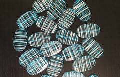 XL Light Blue Painted 45mm acrylic beads - chunky craft supplies for wire bangle or jewelry making - Teal Jumbo Beads - Swoon & Shimmer - 4