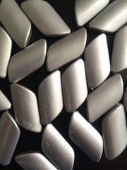 Metallic Silver 36mm Geometric parallelogram Bead - FLAT RATE SHIPPING - Jewelry Making - Wire Bangles - Swoon & Shimmer - 1
