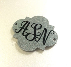 Three Letter Monogram Plaque Bead - Pick Your Colors! - Large Acrylic square bead for jewelry making - 49mm size - Swoon & Shimmer - 2