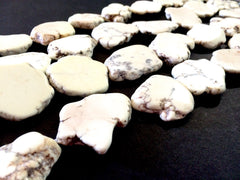 Flat Magnesite Chunky Beads in Bone White  - Cream Colored Nugget Dyed Beads for wire bangle Tassel bracelet jewelry makers