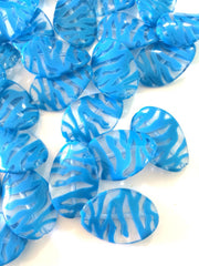 Large SKY BLUE animal print beads - beads for jewelry making - tiger cougar cat stripe - team jewelry - Swoon & Shimmer - 3