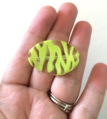 Large LIME GREEN animal print beads - beads for jewelry making - tiger cougar cat stripe - team jewelry - Swoon & Shimmer - 2