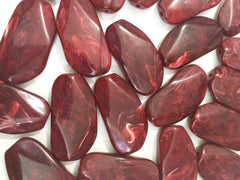 Large RED Gem Stone Beads - Acrylic Beads that look like stained glass for Jewelry Making-Necklaces, Bracelets, or Earrings! 45x25mm Stones - Swoon & Shimmer - 3