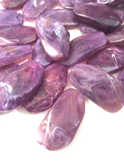 Large Purple Gem Stone Beads - Amethyst Acrylic Beads that look like stained glass for Jewelry Making-Necklaces, Bracelets, Earrings! 45mm - Swoon & Shimmer - 1