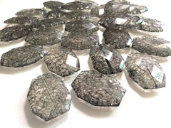 Smokey Gray Dinosaur Egg Clear Faceted 35mm acrylic beads - chunky craft supplies for wire bangle or jewelry making - Swoon & Shimmer - 2