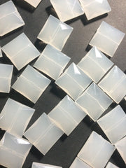Marshmellow white Large Translucent Beads - Faceted Square Bead - 26mm - Bangle Necklace Earring Jewelry Making Beads