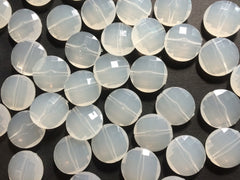 White Large Translucent Beads - 21mm Faceted circle round Bead - FLAT RATE SHIPPING - Jewelry Making - Wire Bangles - Swoon & Shimmer - 4
