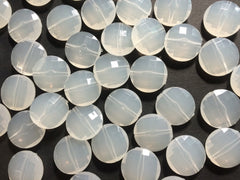 White Large Translucent Beads - 21mm Faceted circle round Bead - FLAT RATE SHIPPING - Jewelry Making - Wire Bangles