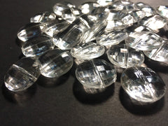 Clear Large Translucent Beads - 21mm Faceted circle round Bead - FLAT RATE SHIPPING - Jewelry Making - Wire Bangles
