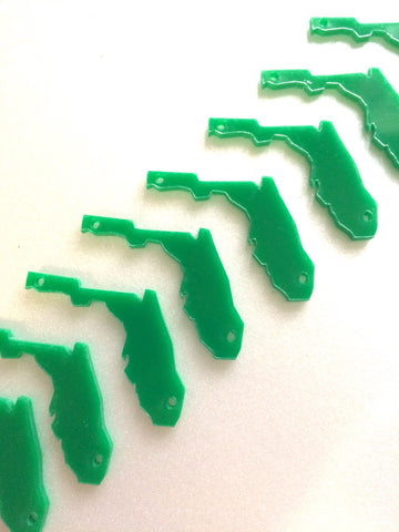 Green Two Hole 1.5 Inch Two Hole Florida Blanks - ideal for wire bangle bracelets necklaces jewelry making! Acrylic Blanks