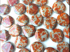 Freckled ORANGE Beads - circular 26x26mm Large faceted acrylic nugget beads for bangle or jewelry making