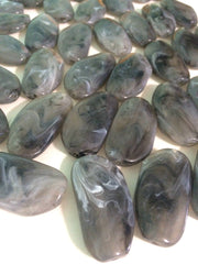 Large SMOKE GRAY Gem Stone Beads- Acrylic Beads that look like stained glass for Jewelry Making-Necklaces, Bracelets, Earrings! 45mm