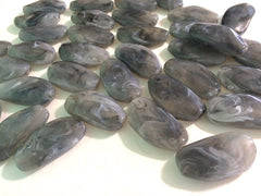 Large SMOKE GRAY Gem Stone Beads- Acrylic Beads that look like stained glass for Jewelry Making-Necklaces, Bracelets, Earrings! 45mm