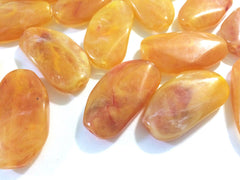 Large MARIGOLD Gem Stone Beads - Acrylic Beads that look like stained glass for Jewelry Making-Necklaces, Bracelets, or Earrings! 45x25mm St
