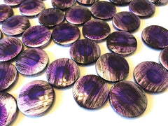 Purple Sunburst Curcular 33mm acrylic beads - chunky craft supplies for wire bangle or jewelry making - LIMITED EDITION