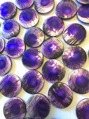 Purple Sunburst Curcular 33mm acrylic beads - chunky craft supplies for wire bangle or jewelry making - LIMITED EDITION