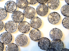 Smoke Gray Dinosaur Egg Clear Circular 33mm acrylic beads - chunky craft supplies for wire bangle or jewelry making