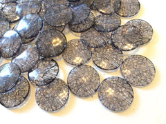 Smoke Gray Dinosaur Egg Clear Circular 33mm acrylic beads - chunky craft supplies for wire bangle or jewelry making