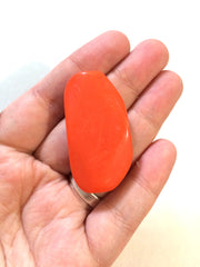 Large ORANGE PEEL Gem stone Beads - Acrylic Beads look like stained glass for Jewelry Making-Necklaces, Bracelets, or Earrings! 45x25mm Stone - Swoon & Shimmer - 3